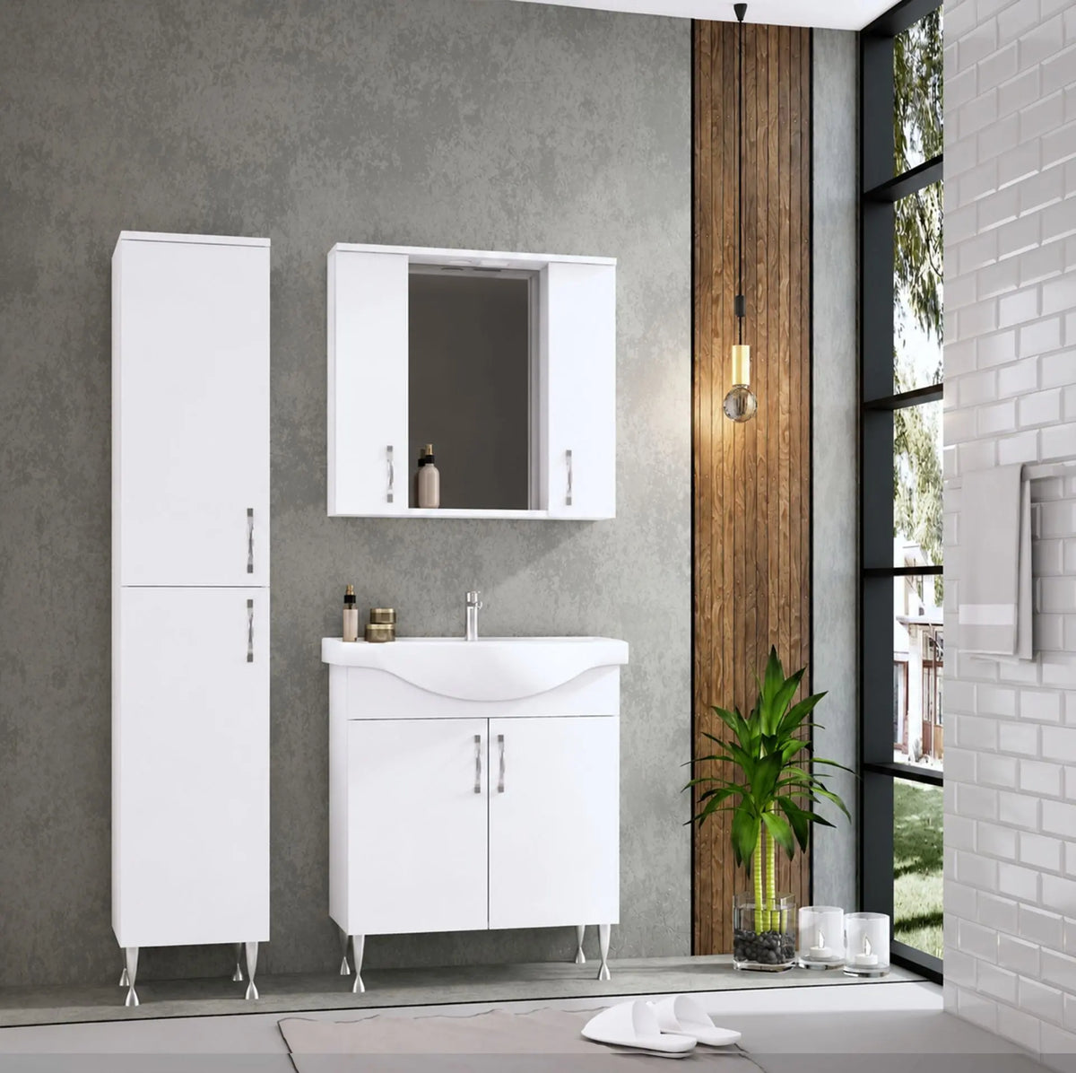 Wastafelonderkast Cavaro 65 cm Staand Hoogglans Wit SaniSupreme Sanisupreme