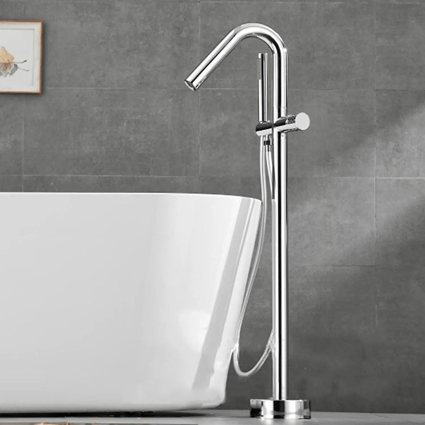 Vrijstaande Badkraan SaniSupreme AquaFlow® met handdouche Chroom Glans Sanisupreme