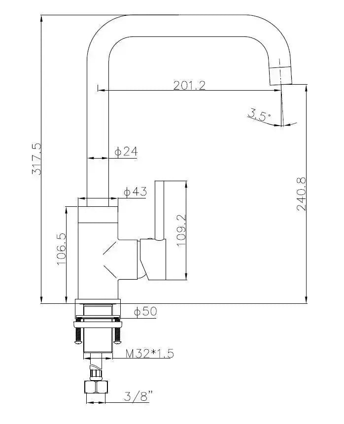 Best Design Luxerio Line Axerio keukenmengkraan 32 cm mat goud Sanisupreme