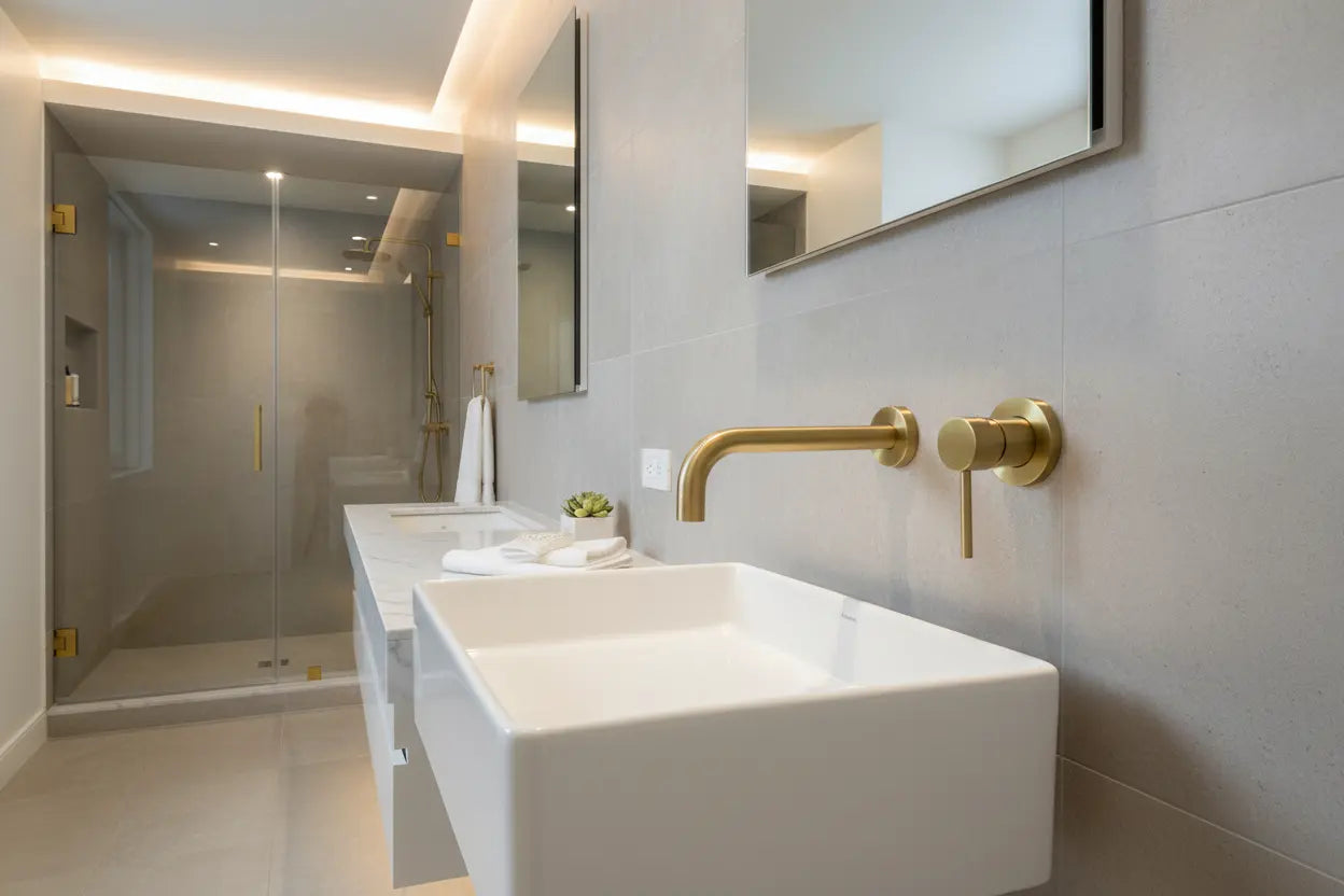 Best Design Luxerio Line Bellavira inbouw wastafelmengkraan 21 cm mat goud