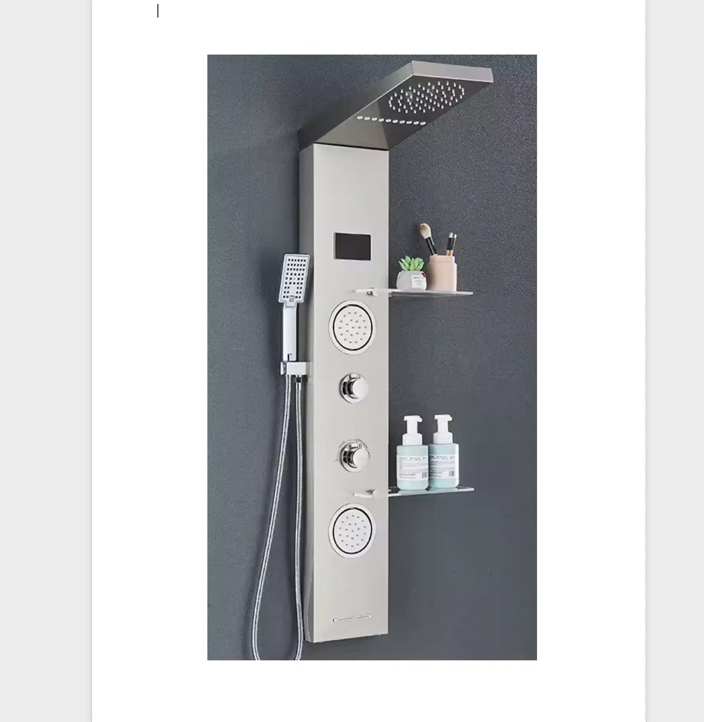 Douchepaneel Regendouche SaniSupreme® Firenze LCD Premium Geborsteld RVS Sanisupreme