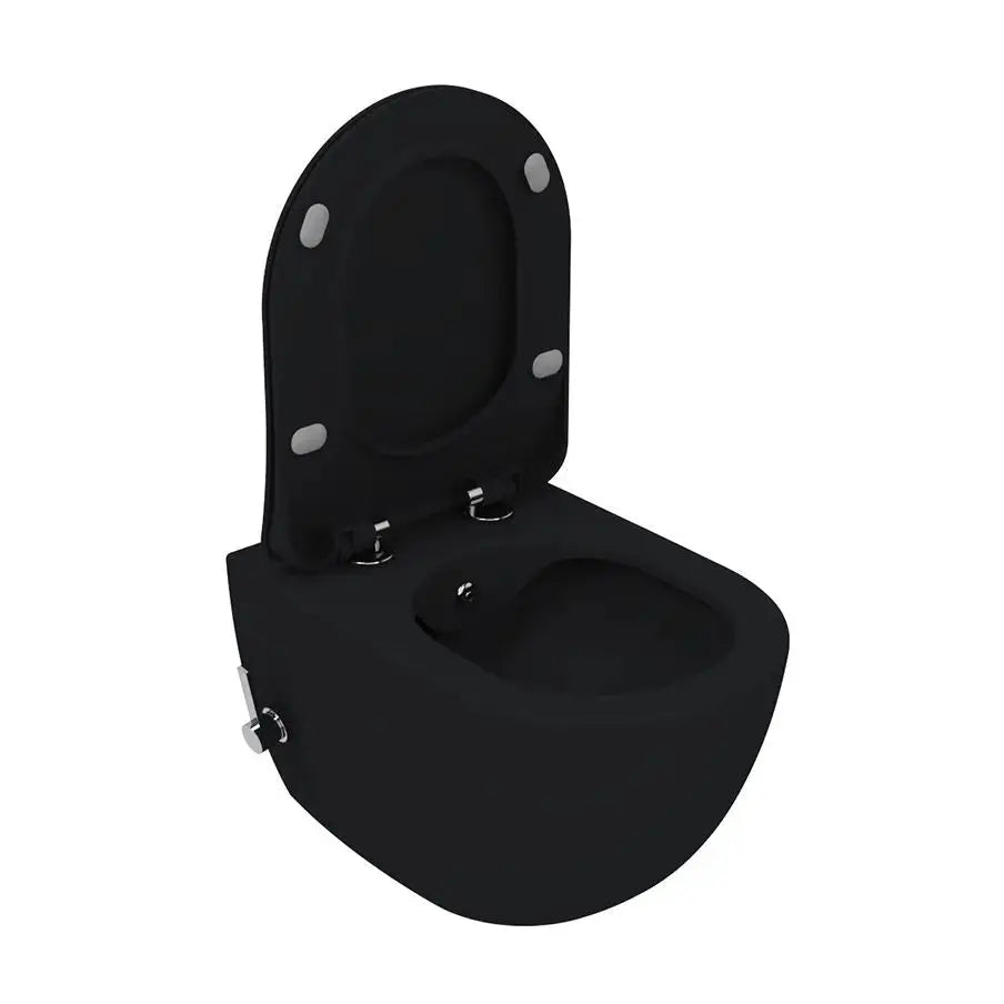 Hangtoilet Aveiro met ingebouwde Bidet warm en koud water wc randloos Mat Zwart SaniSupreme (kopie) SaniSupreme
