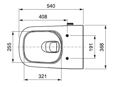 Hangtoilet Faro Glanzend Wit met slim design zitting en bidetfunctie koud water randloos SaniSupreme