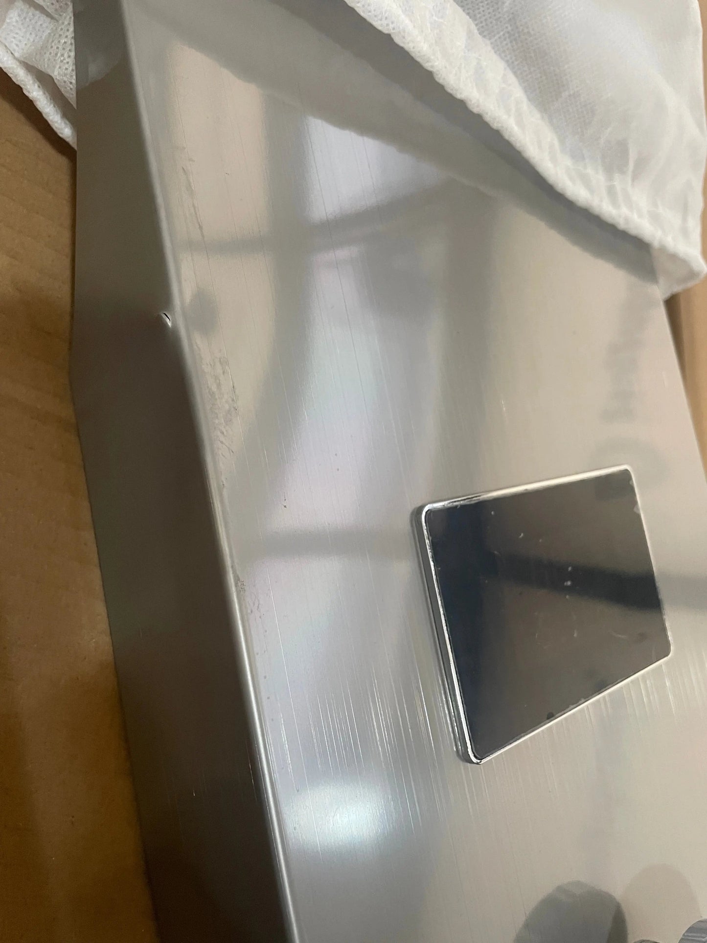 Tweedekans! Douchepaneel Opbouwdouche SaniSupreme® Sicilie met hand- en voetendouche LCD Premium rvs brushed TK4 Sanisupreme