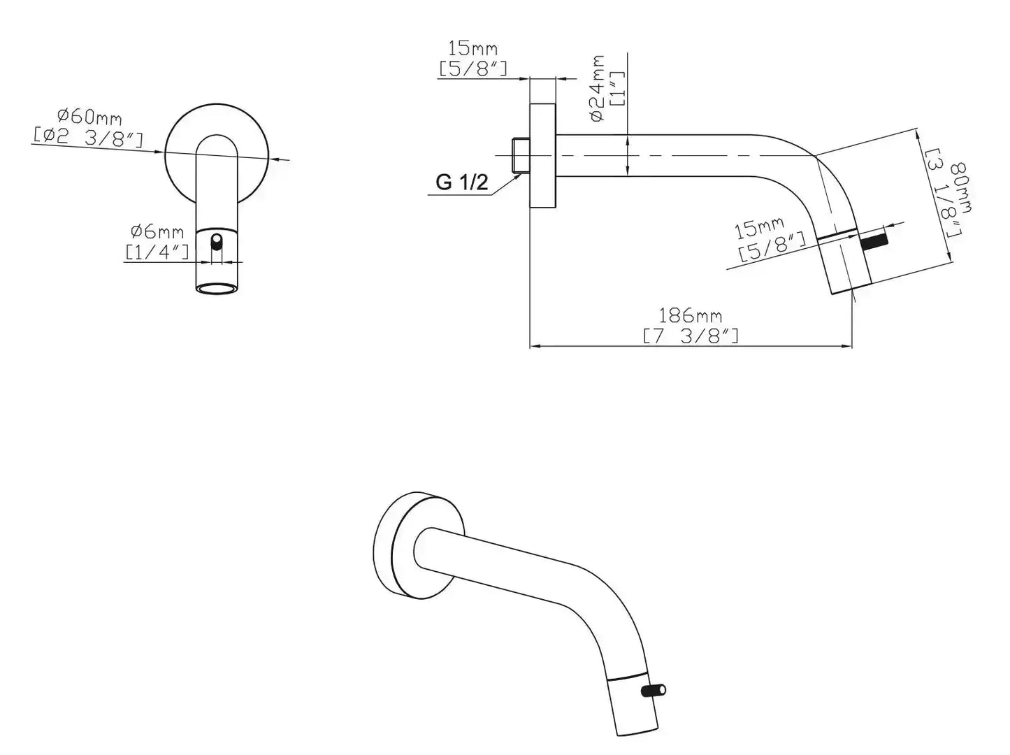 Laurinus Line Vela Baduitloop wandmontage inkortbaar SaniSupreme