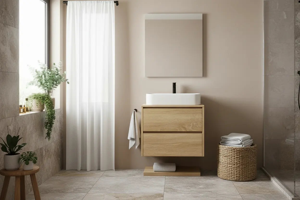 Wastafel Onderkast Set Abruzzo 60 cm Natural Oak SaniSupreme Sanisupreme