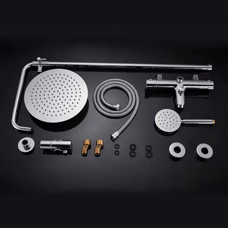 SaniSupreme Florida opbouw bad doucheset 30 cm. 3-weg regendouche met baduitloop rond chroom Sanisupreme