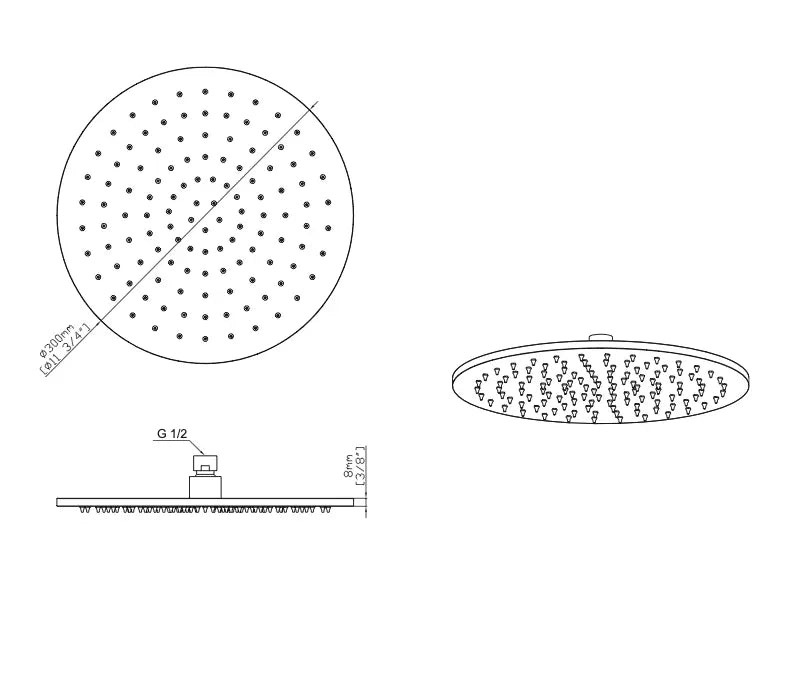 SaniSupreme Lunvero DuoControl 30 Inbouw Regendoucheset technische tekening 3