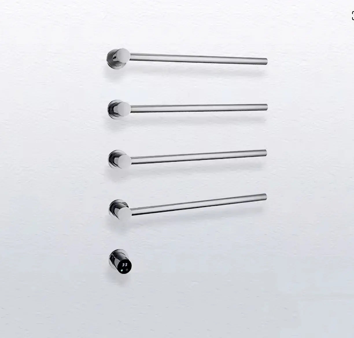 SaniSupreme SlimLine Inbouw Badkamer Elektrische Radiator Handdoekverwarming LCD chroom glans 4 armen-2