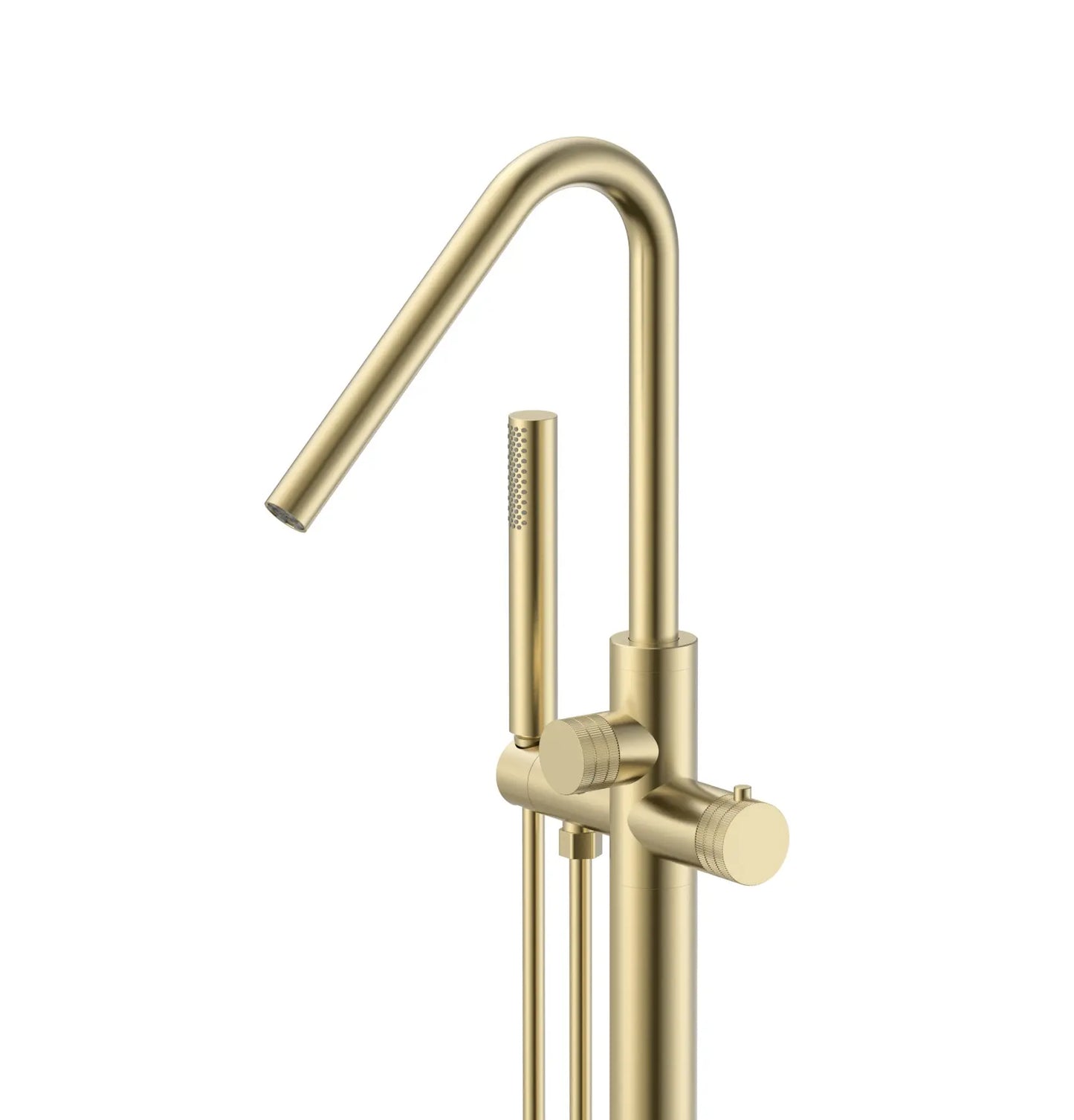 Vrijstaande Badkraan SaniSupreme Veloria Line ThermoBath 300 met handdouche 112,3 cm Goud Sanisupreme