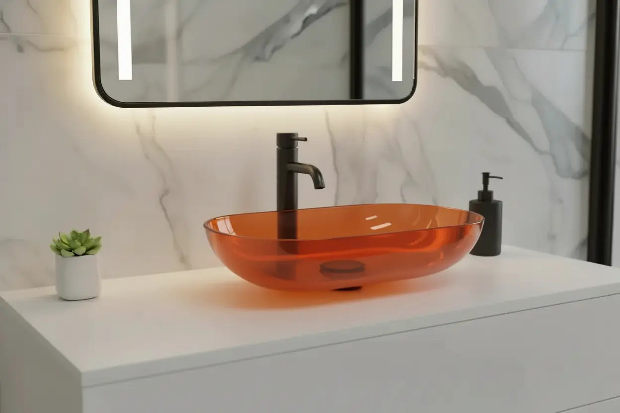 Waskom van Resin (hars) Transpa Orange 54x38x12 SaniSupreme