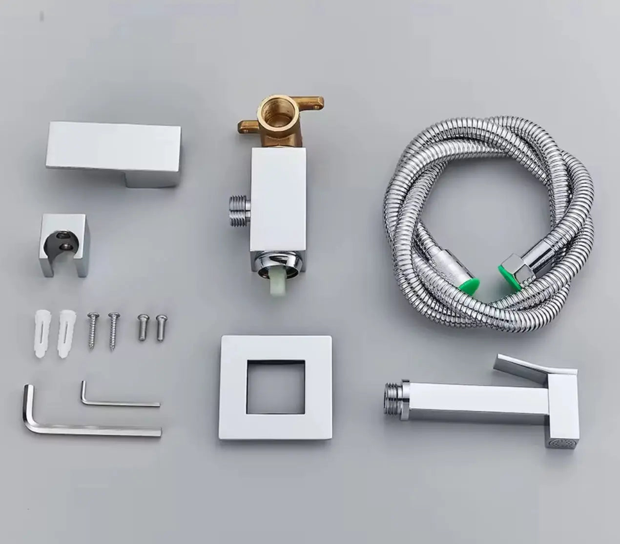 SaniSupreme ProLine Bidet handdouche komplete set chroom glans vierkant SaniSupreme