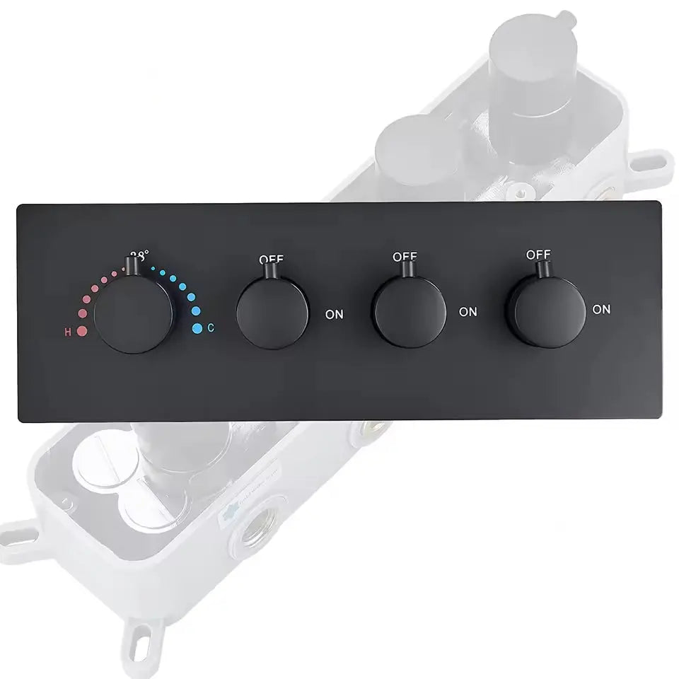 SaniSupreme Manhattan Inbouw Thermostatische Mengkraan 3-weg los mat zwart Sanisupreme