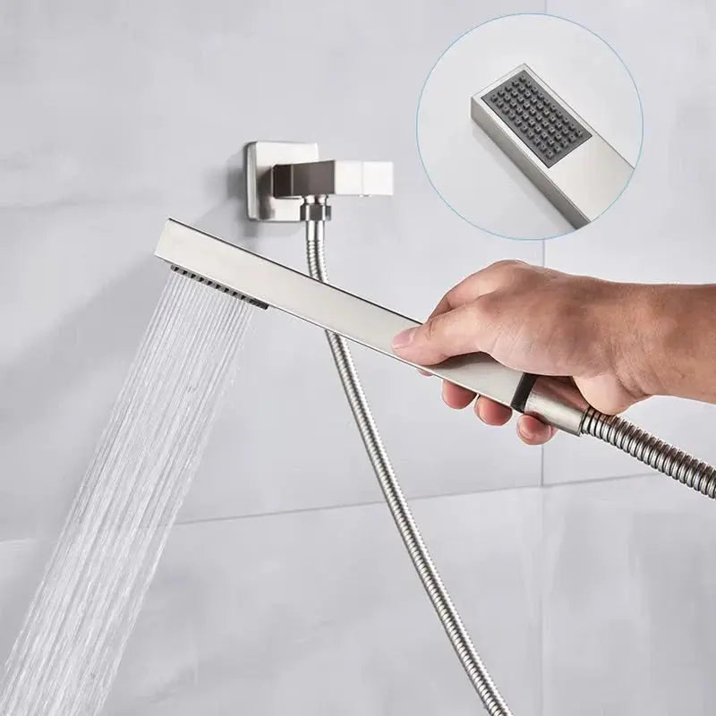 SaniSupreme® Plafond Thermostatische Doucheset Porlezza 2 weg 40 cm RVS geborsteld Sanisupreme