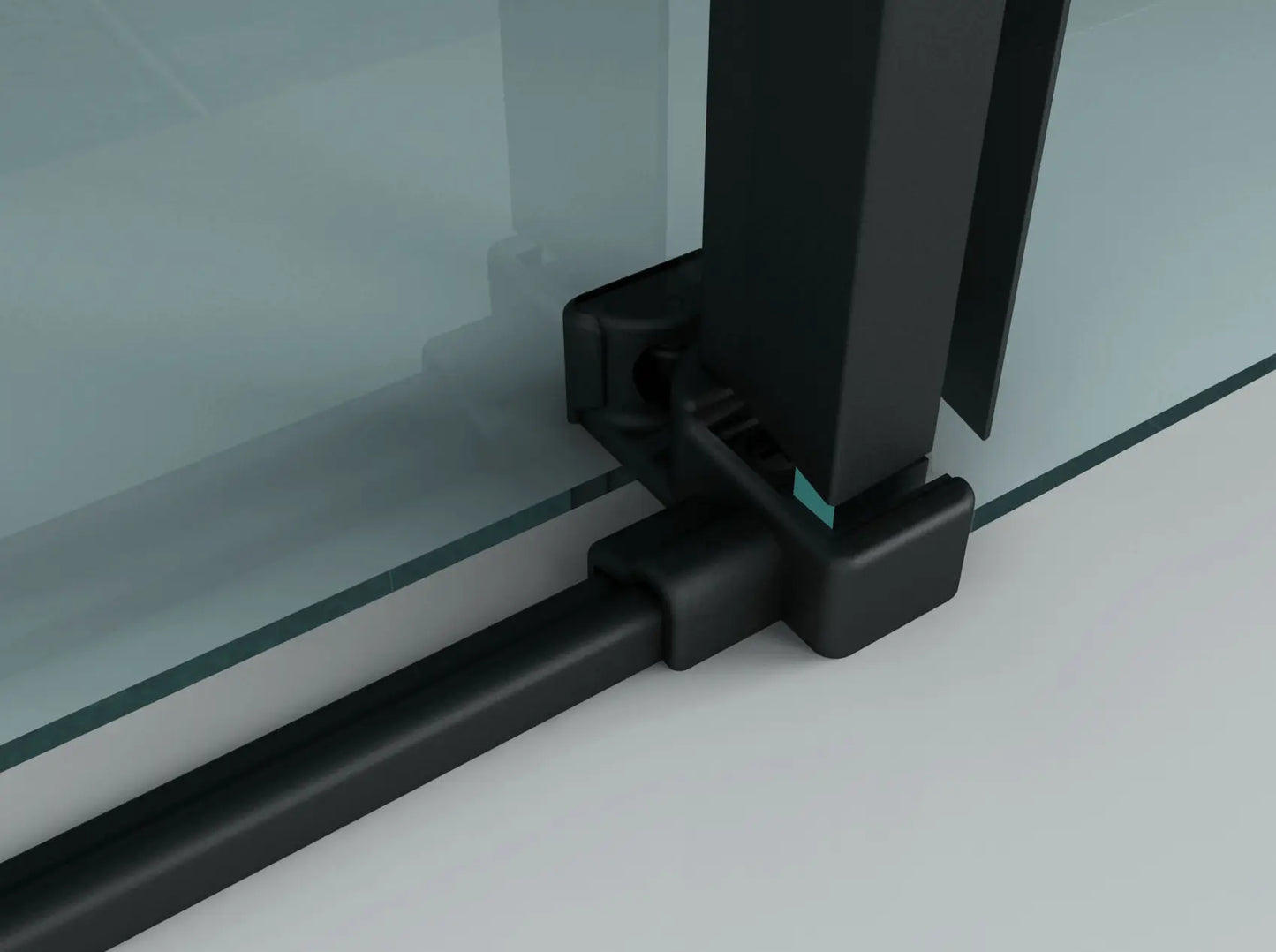 Douchewand Douchecabine Hoekopstelling SaniSupreme Creavit Aloni douchecabine met schuifdeur 160x90x195 cm mat zwart frame