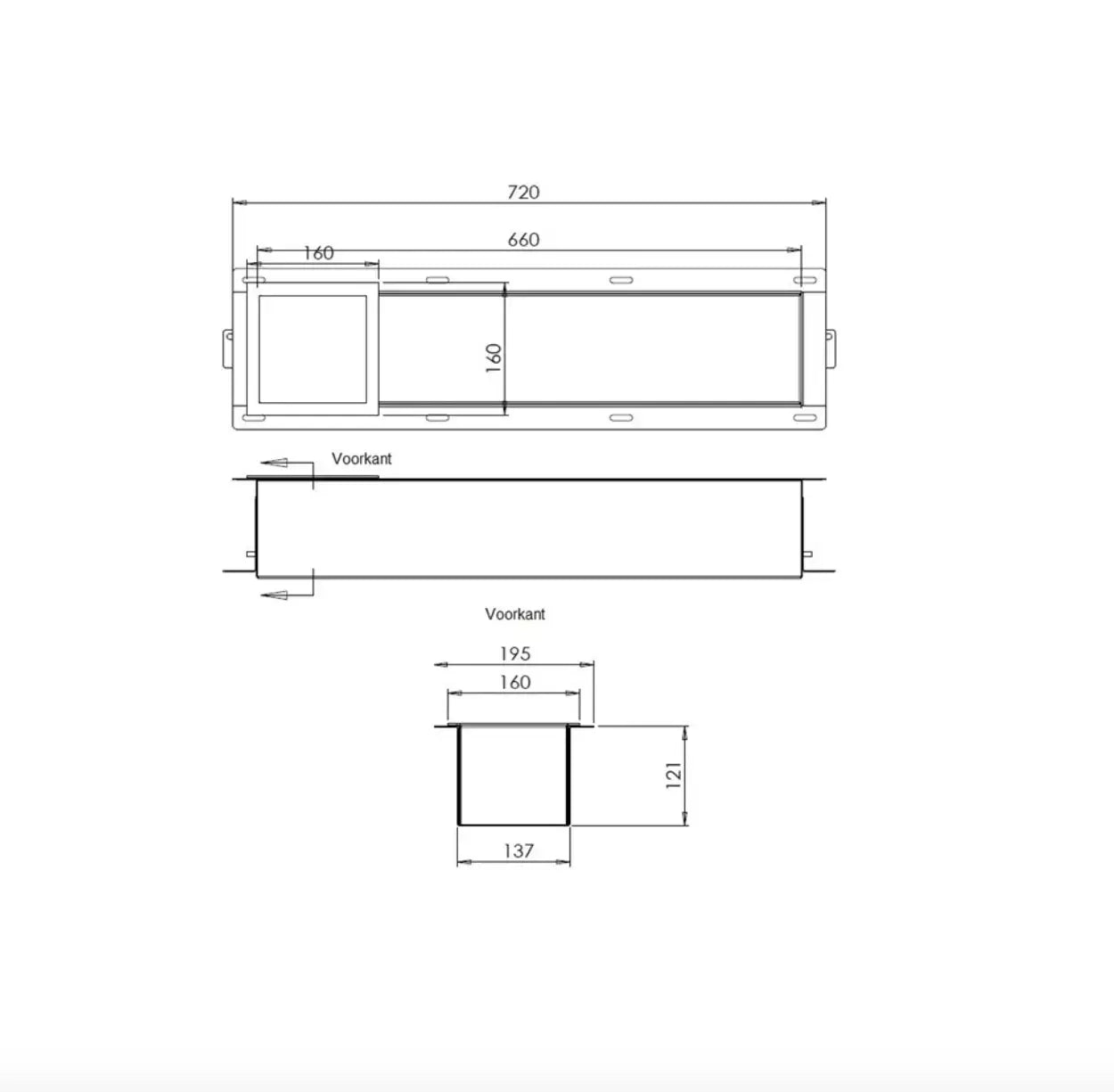 Inbouw Toilet Reserve Rolhouder RVS - met - inzetstuk , (uitneembaar) - 72 x 20 x 13 cm - inbouwdiepte 12 cm