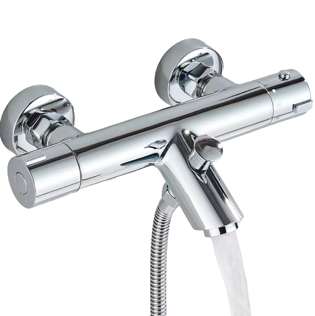 SaniSupreme Peru thermostatische badmengkraan 2-weg chroom glans Sanisupreme