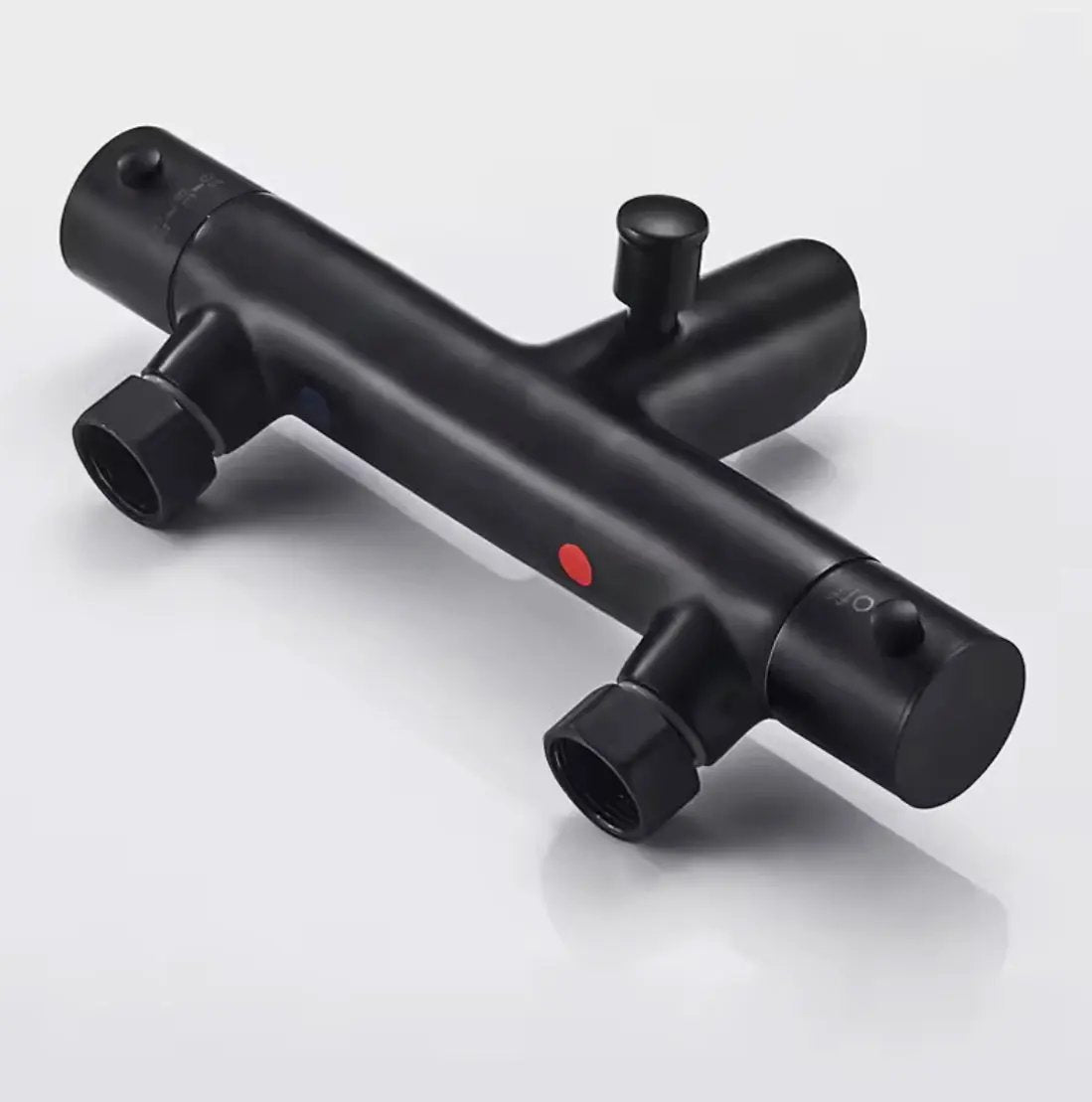 SaniSupreme Peru thermostatische badmengkraan 2-weg mat zwart Sanisupreme