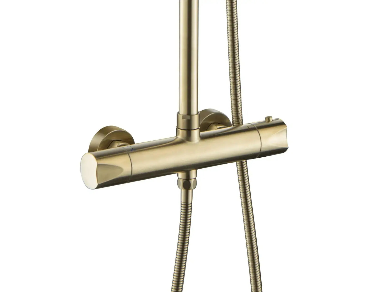 SaniSupreme Aloni Optima Rondo opbouw doucheset Thermostatisch 8 inch regendouche Geborsteld Goud