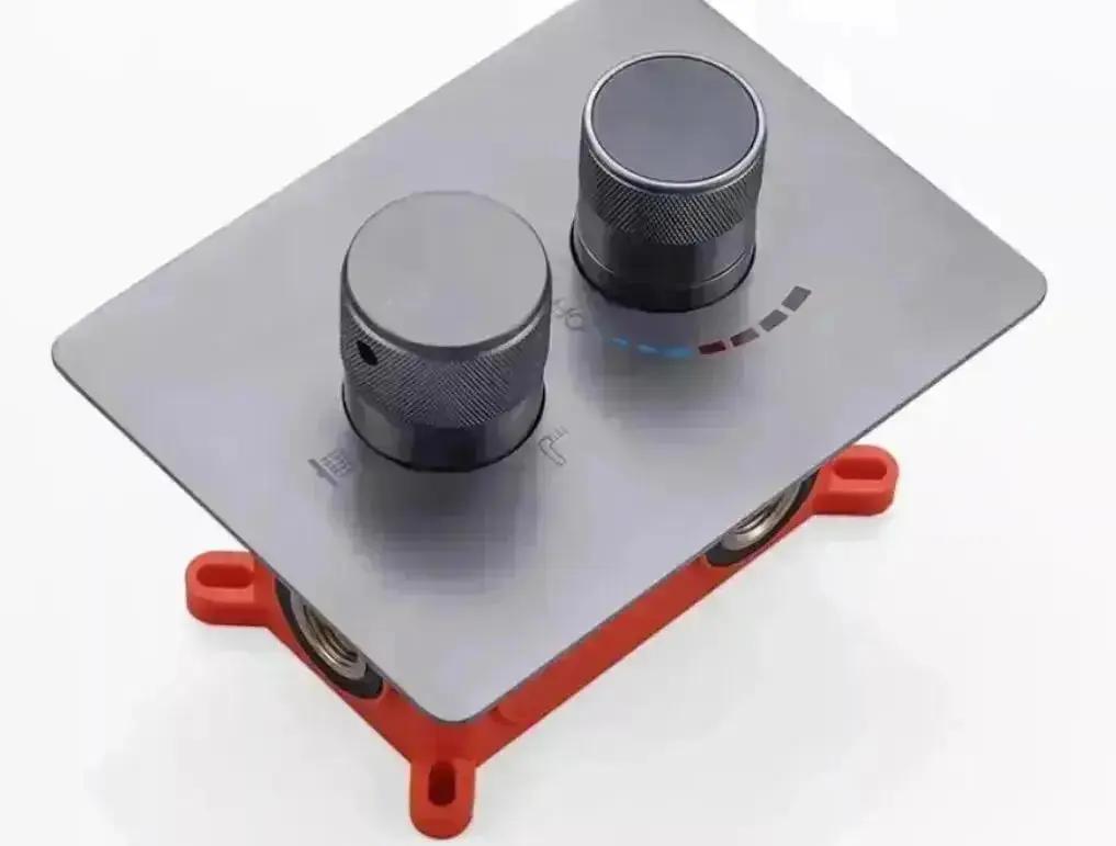 SaniSupreme Aqua - AeroLine Digitale Doucheset Inbouw Douchekraan- LCD Display Mengkraan 30 cm regendouche 2- weg Gun Metal