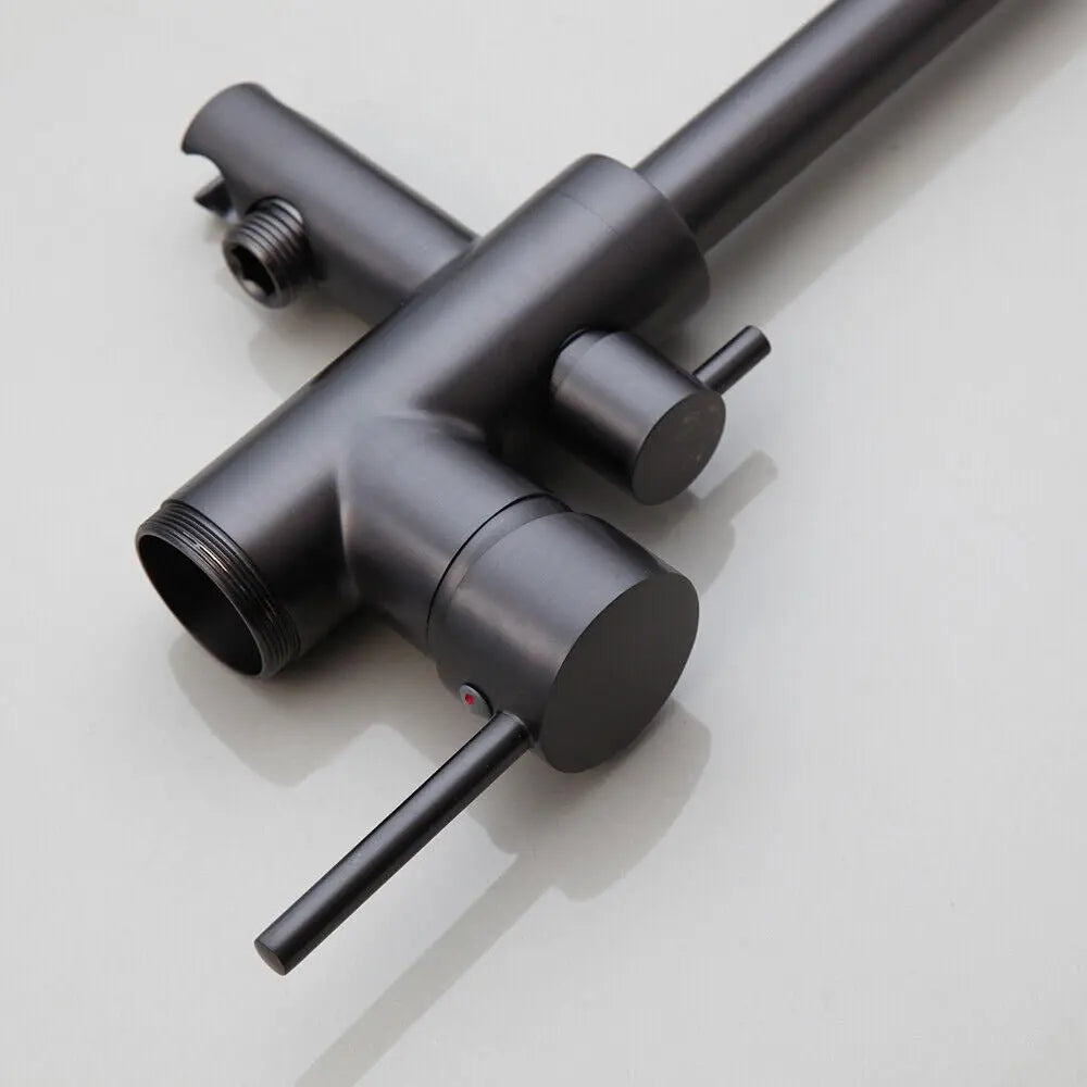 SaniSupreme Badkraan AquaVario® Gunmetal vrijstaand model met handdouche Gunmetal