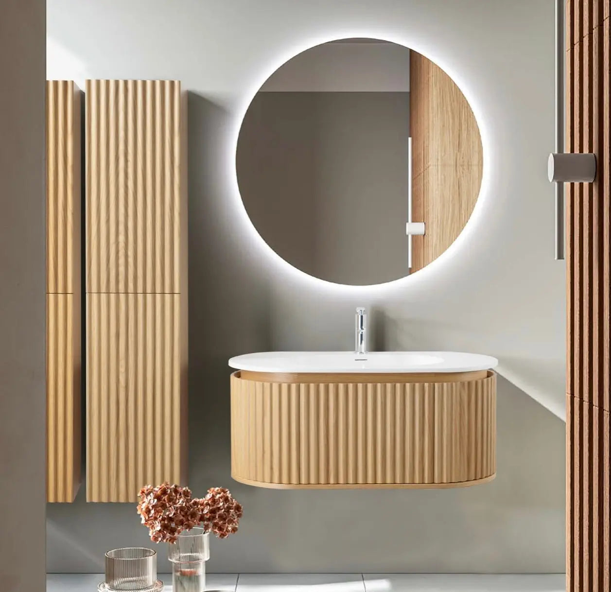 Sanisupreme Begonia Kolomkast Eiken 35X160X35 cm