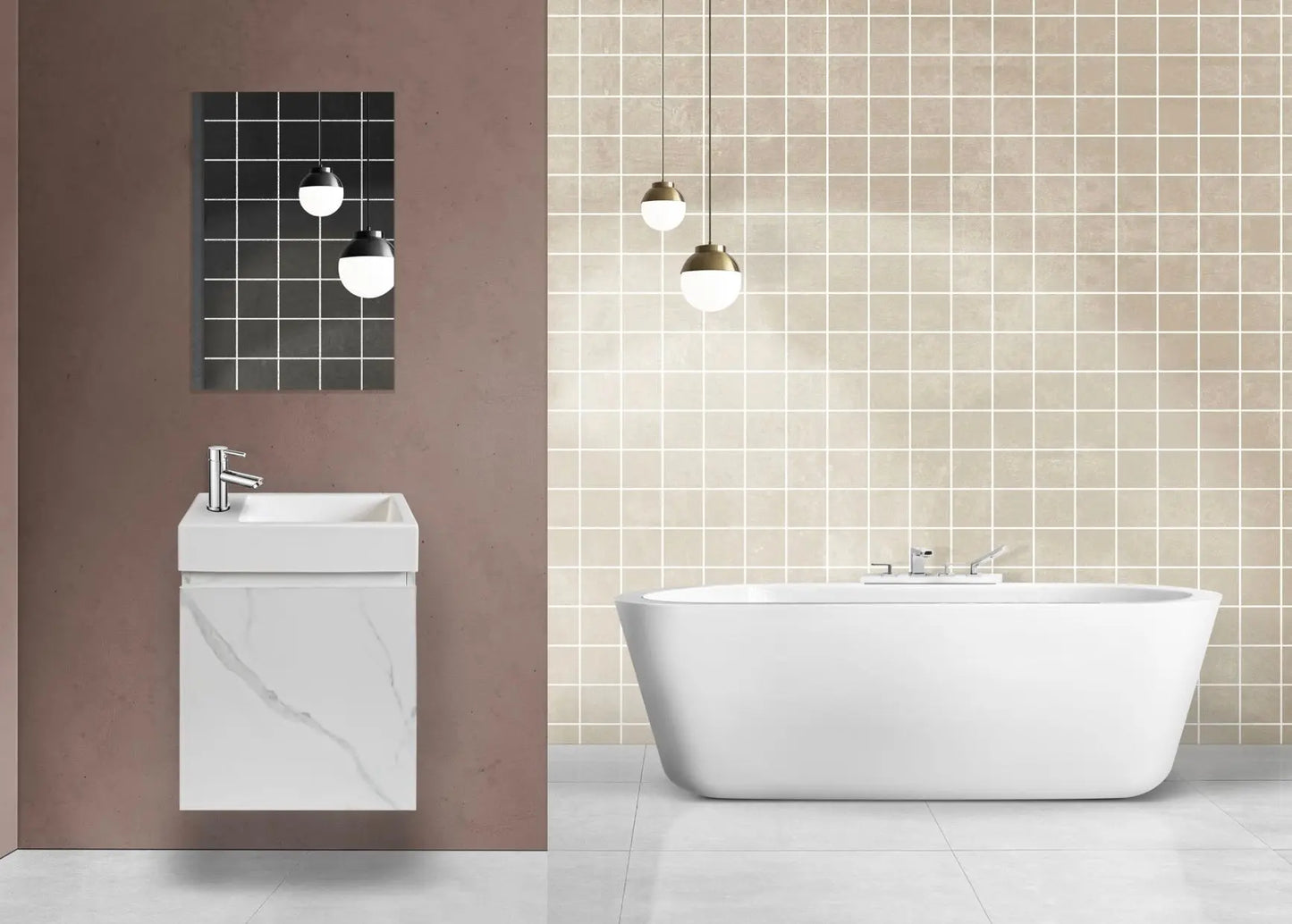 SaniSupreme Complete Fonteinset Marmer onderkast