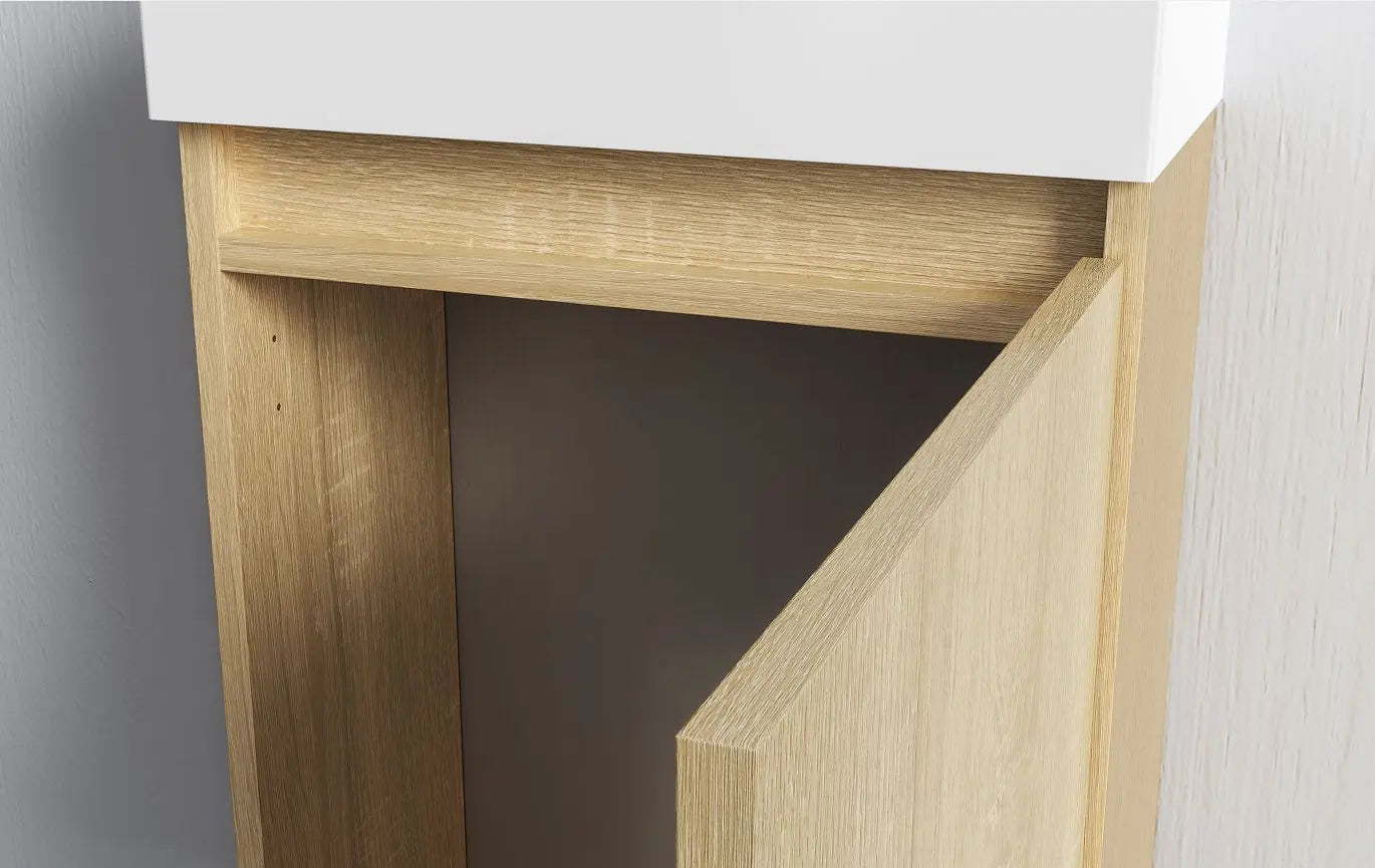 Sanisupreme complete toiletmeubelset Zyro 40,5X22,5 cm Licht Eiken/Glanzend Wit