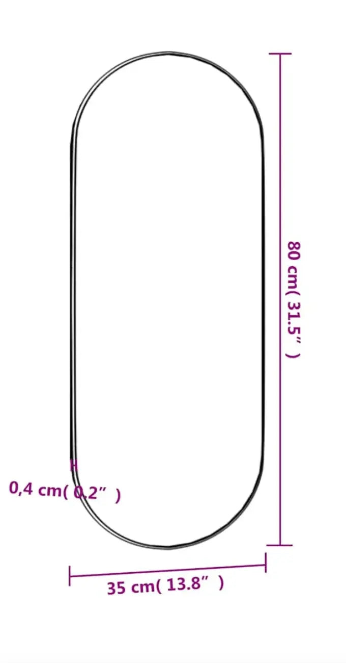 Sanisupreme Design Luna Spiegel Ovaal 35x80 cm
