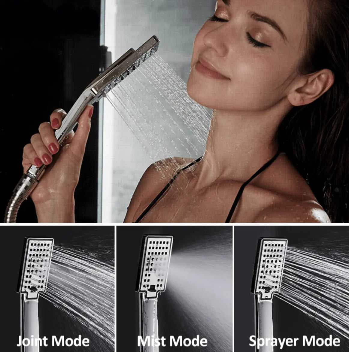 SaniSupreme Doucheset Manhattan Premium de Luxe Plafond Waterval LCD 40 cm LED regendouche vierkant 3 - weg chroom inbouw