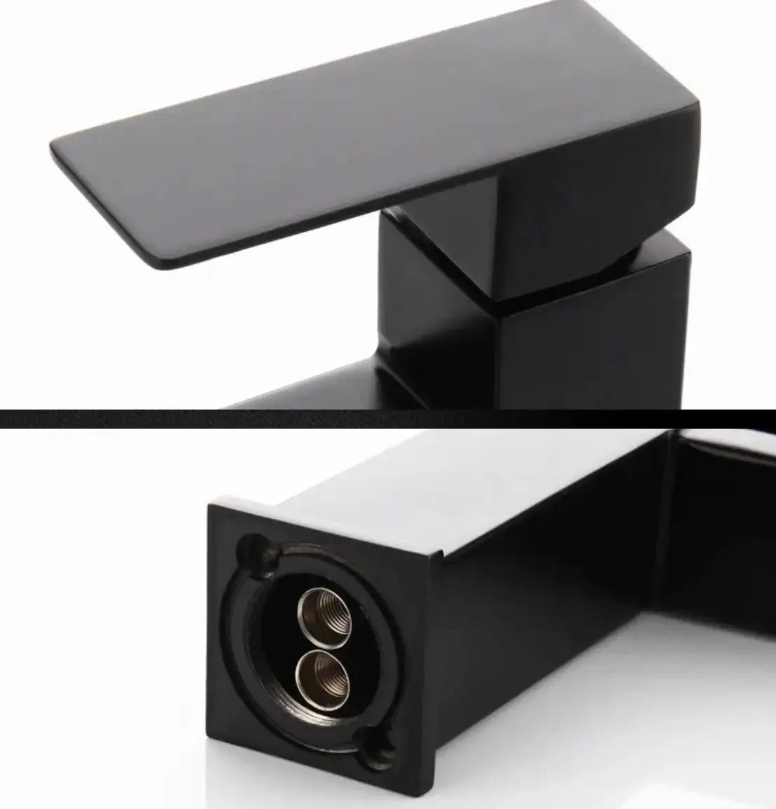 SaniSupreme Livorno wastafel kraan opbouw laag model vierkant mat zwart