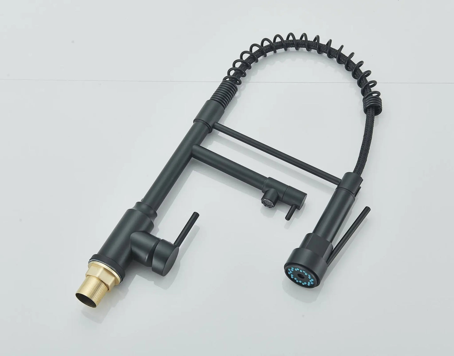 SaniSupreme Milan Keukenkraan met Sproeikop veer en extra uitloop mat zwart