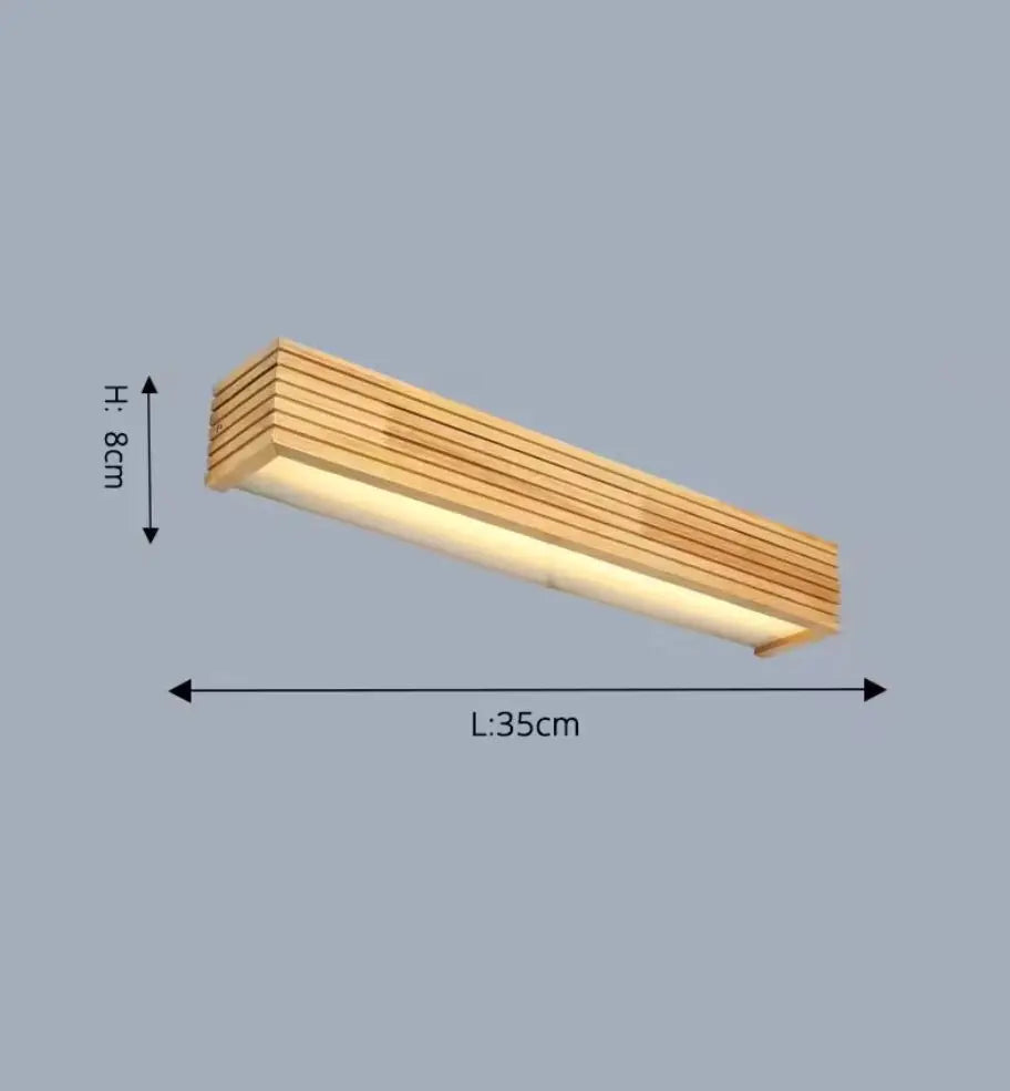 SaniSupreme Nordic Wandlamp Spiegellamp Hout warm licht 35 cm