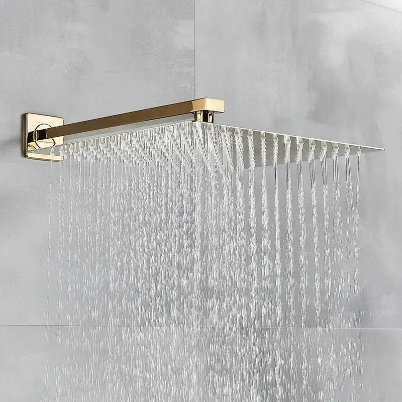 SaniSupreme Regendouche kop Douchekop goud glanzend vierkant 25 cm 10 inch