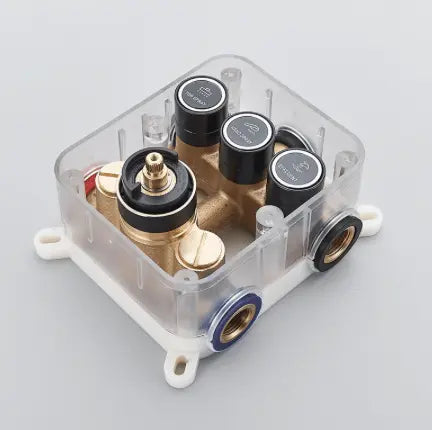 SaniSupreme® SmartPulse Inbouw Plafond Thermostatische Doucheset Alicante 3 weg LED regendouche La Paz Goud Geborsteld