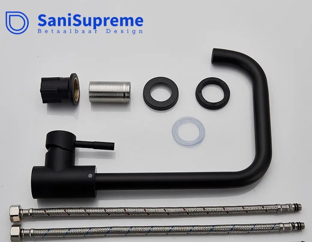 SaniSupreme thermostatische keukenkraan Bologna recht RVS