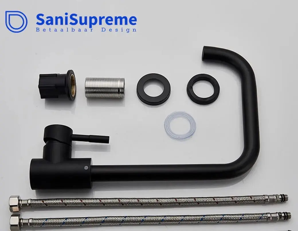 SaniSupreme thermostatische keukenkraan Bologna recht RVS