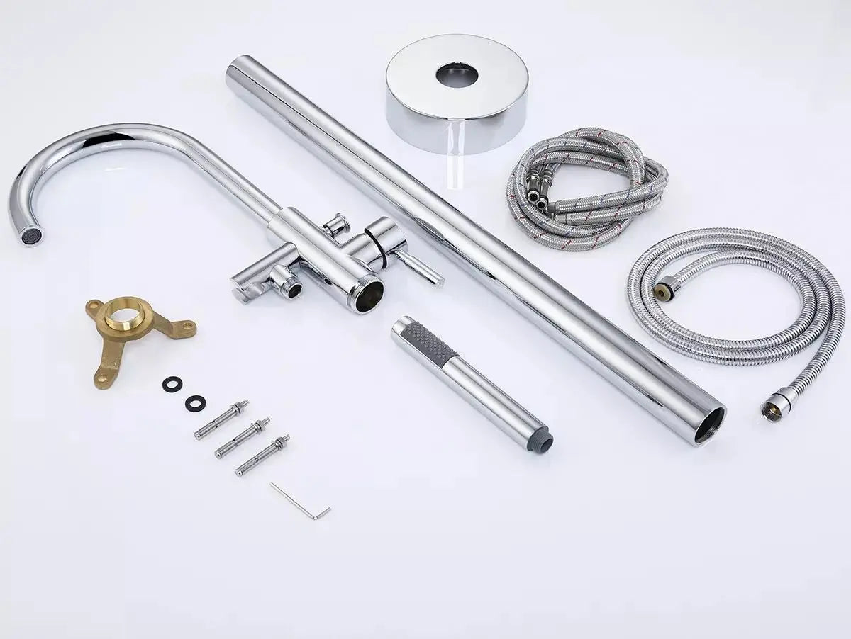 SaniSupreme Vrijstaande Badmengkraan Aloni met Handdouche Messing Gunmetal Grijs