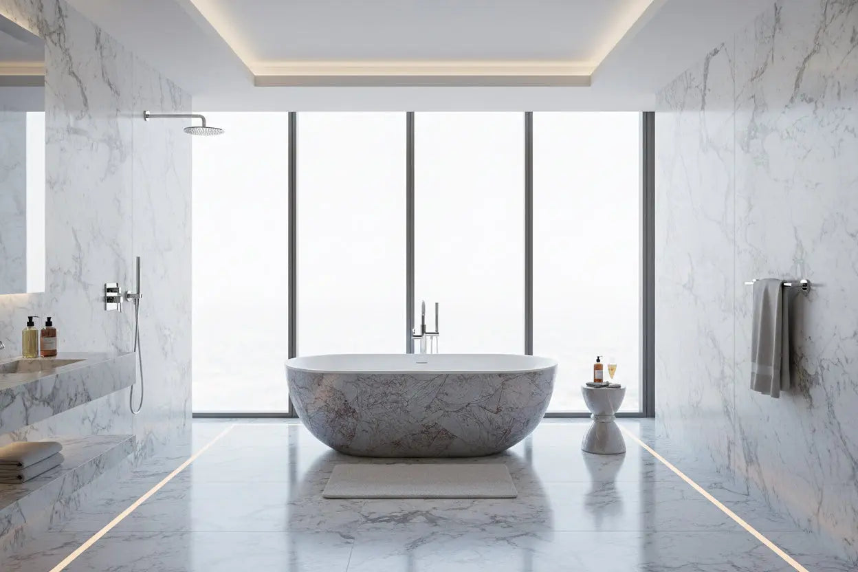 vrijstaand bad Color Nicelook 180 cm Zilver Glans wit SaniSupreme