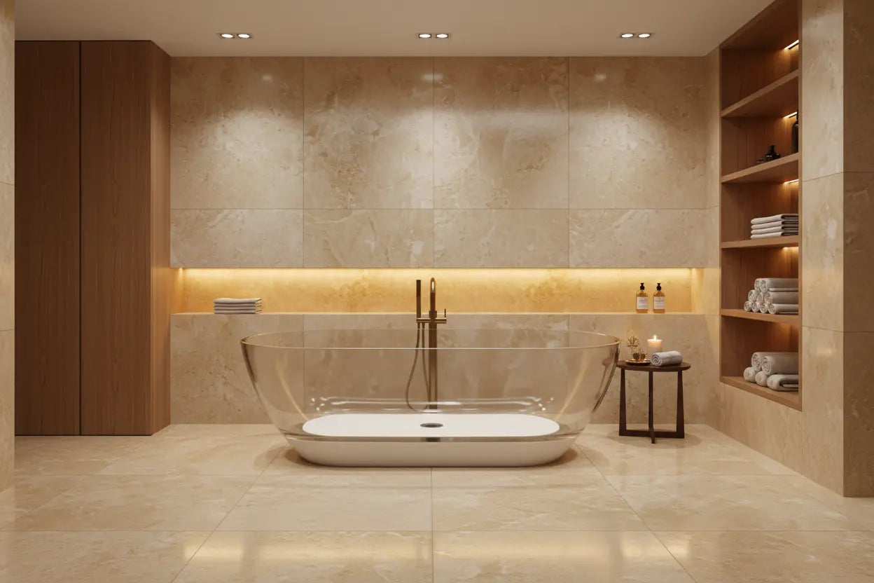 vrijstaand ligbad Transpa Clear 170 cm Doorzichtig SaniSupreme