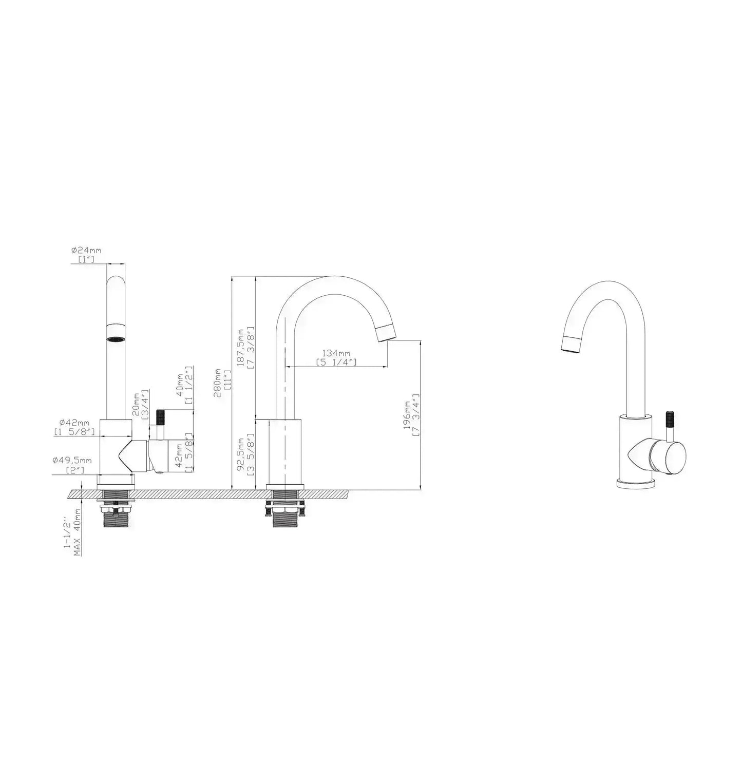 SaniSupreme Wastafelkraan Stria Cold-start Geborsteld Goud PVD-Gecoat Sanisupreme