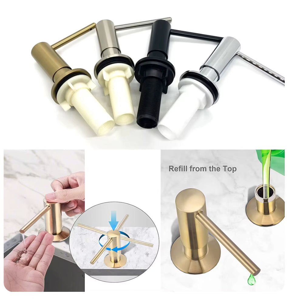 SaniSupreme® inbouw zeepdispenser geborsteld goud