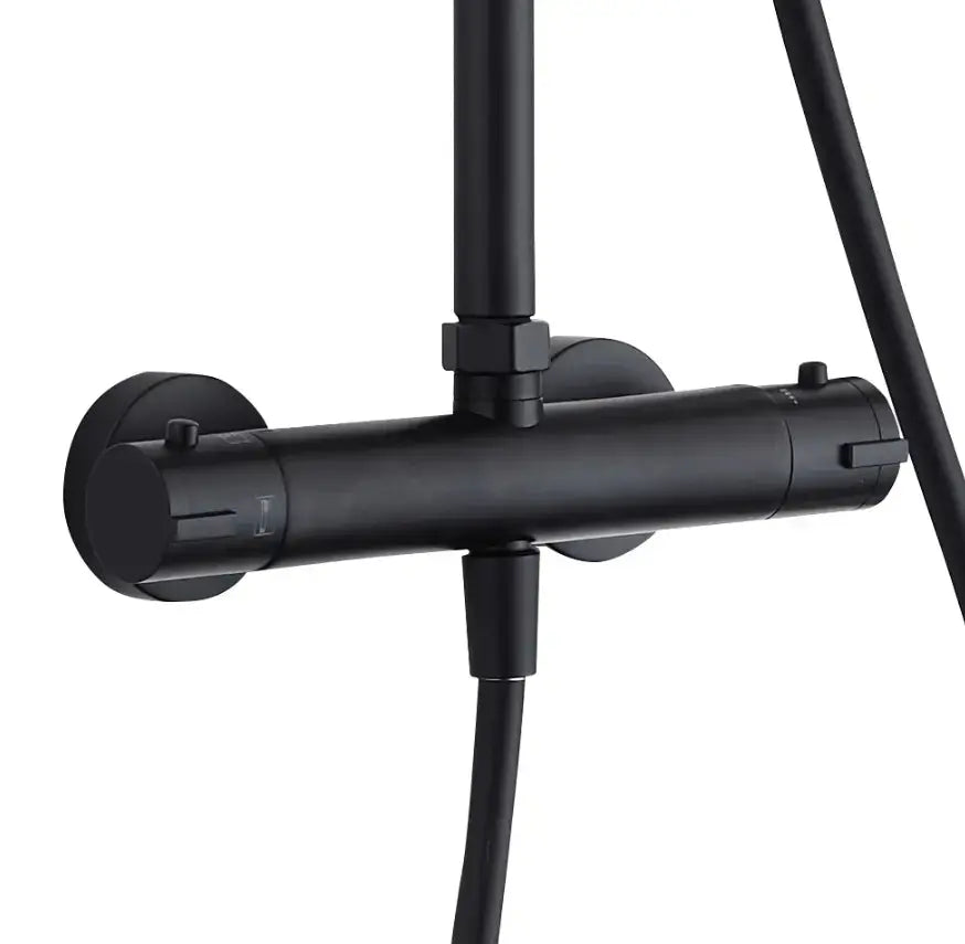 AKTIE SaniSupreme Livorno opbouw doucheset 8 inch regendouche thermostatisch mat zwart rond