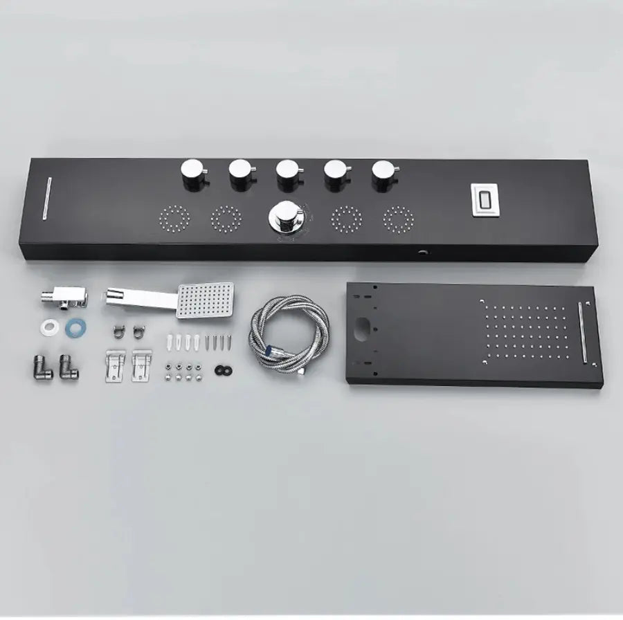 Douchepaneel Opbouwdouche SaniSupreme® Sardegna LCD Premium mat zwart