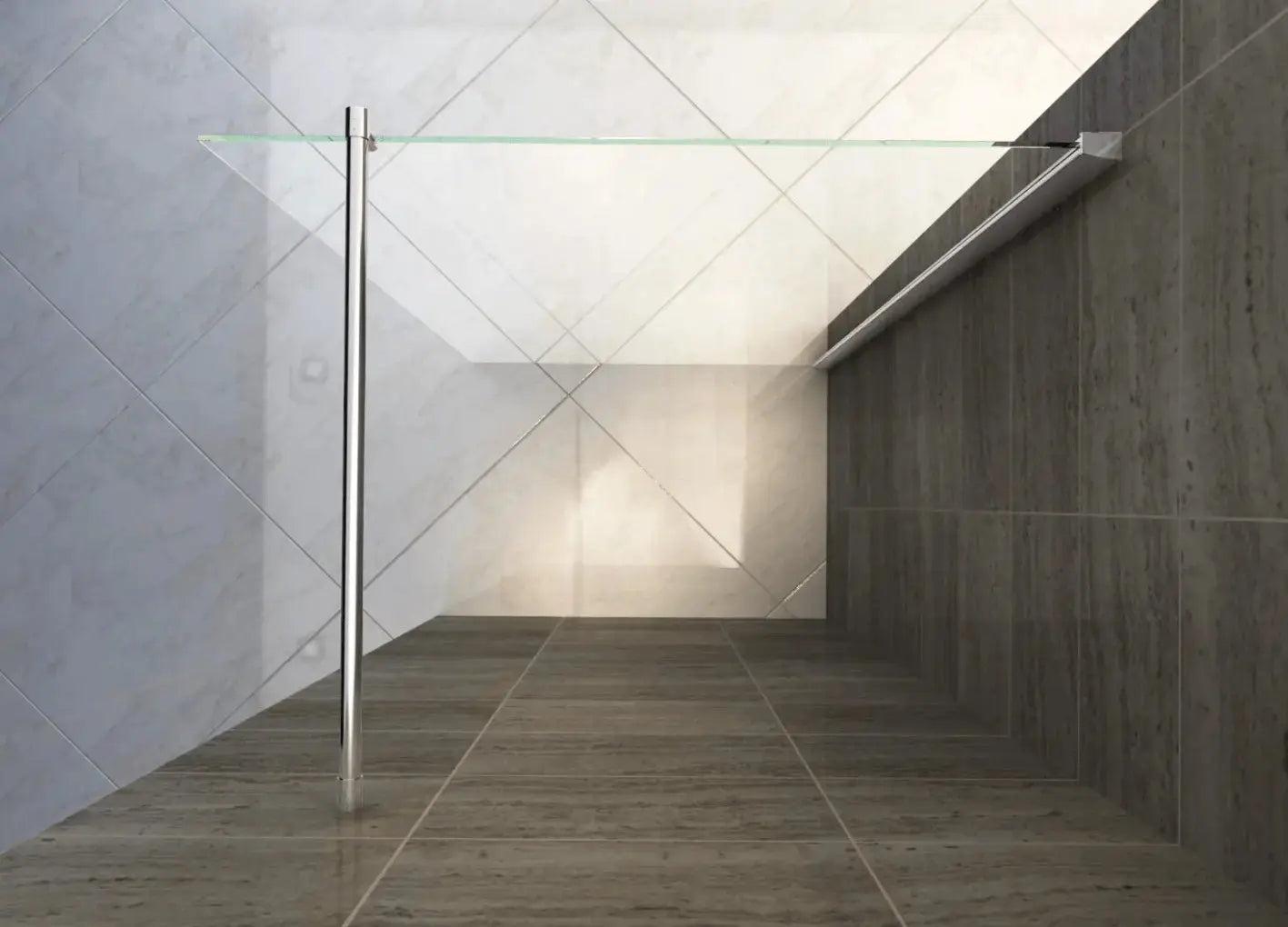 Douchewand Sanisupreme ChromeLine Series 140X200 CM Veiligheidsglas 8 MM Chroom Vlak
