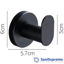 SaniSupreme Badkamer handdoek haak ovaal type K mat zwart