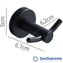 SaniSupreme badkamer handdoek haak rond type B mat zwart