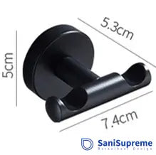 SaniSupreme Badkamer handdoek haak rond type E mat zwart