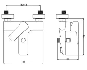SaniSupreme badmengkraan Bogota met douche aansluiting mat zwart