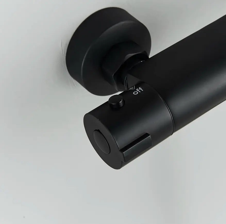 SaniSupreme Brasil doucheset 5 inch opbouw met ronde handdouche mat zwart rond